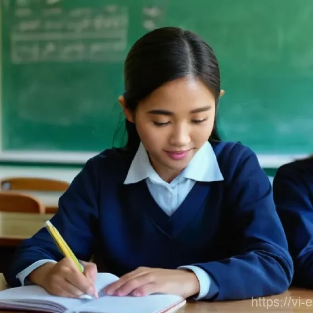 소통의 효과를 높이는 교육 방법론 - **Prompt:** A group of Vietnamese middle school students (around 12-14 years old), dressed in their ...