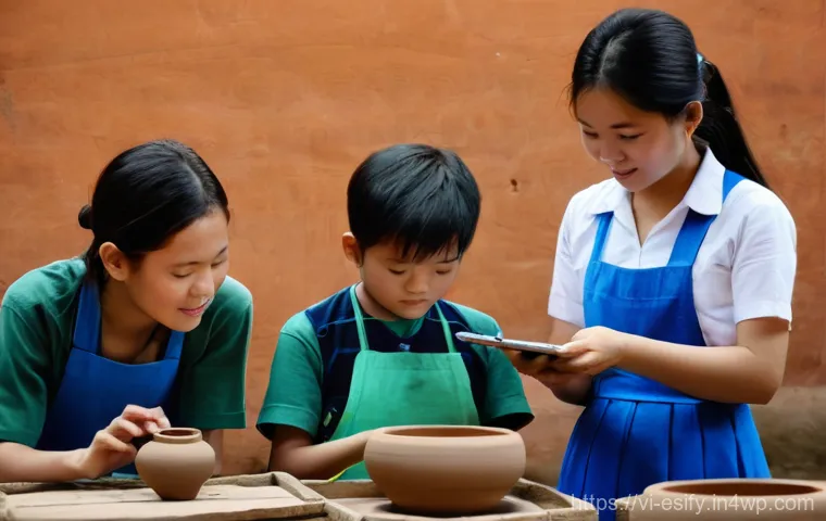소통의 효과를 높이는 교육 방법론 - **Prompt:** A group of Vietnamese middle school students (around 12-14 years old), dressed in their ...