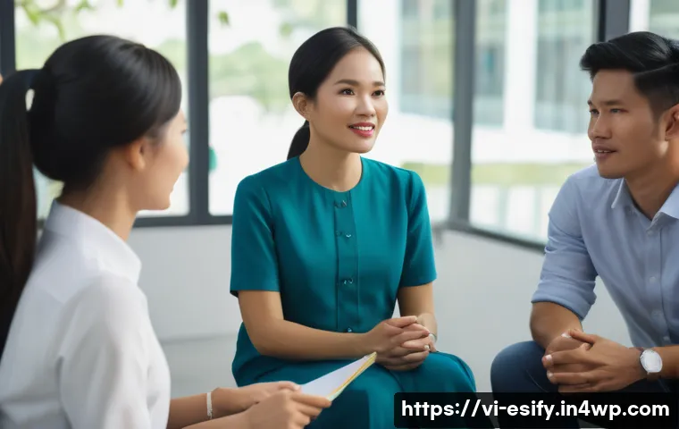 참여를 위한 소통의 기본 원리 - A diverse group of Vietnamese professionals engaged in an active team meeting in a modern office set...